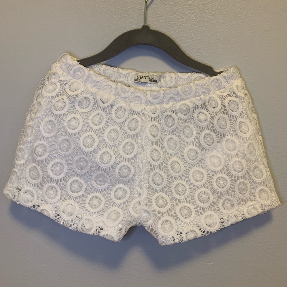 White crochet shorts for girls -NWT